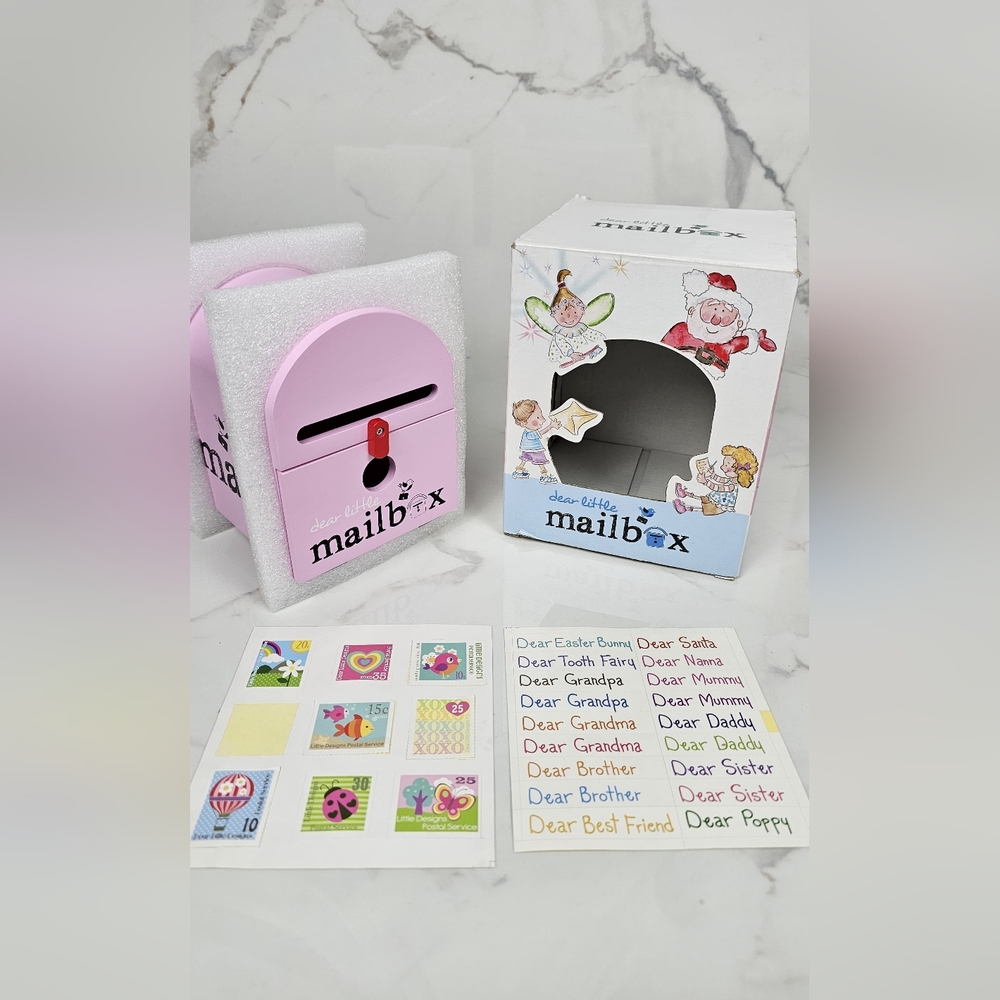 "Dear Little Mailbox"‎ children's wooden toy mailbox set